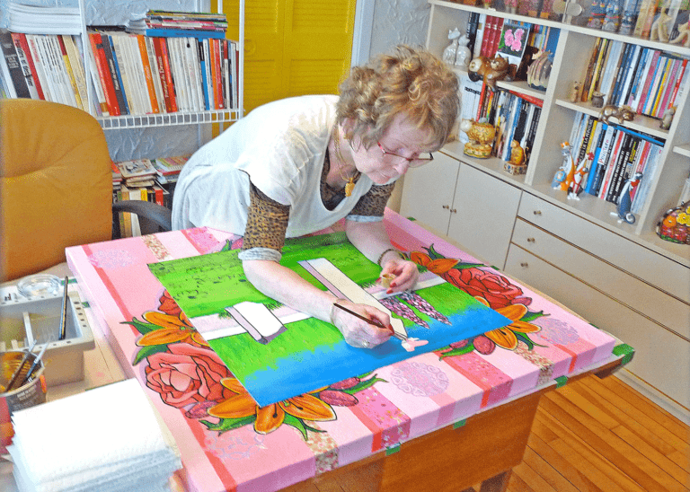 ginette ash dans son atelier