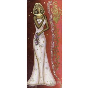 oeuvre figurative avec personnage femme signée ginette ash